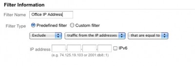 Google Analytics Exclude Traffic From Static IP Address