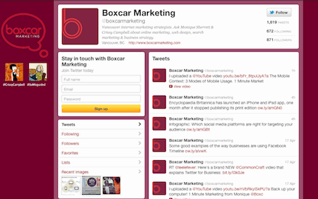 Boxcar Marketing's Twitter Profile