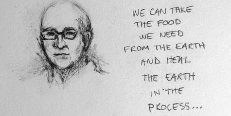 Michael Pollan sketch from TED conference by Lorna