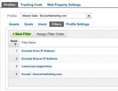 Google Analytics Add New Filter