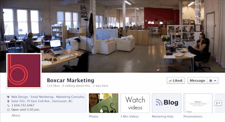 Boxcar Marketing's Facebook Page