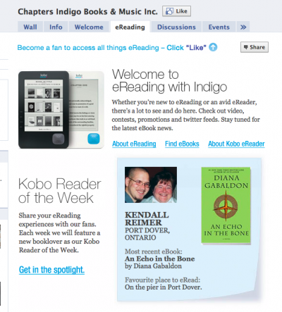 Tools We Like: Chapters Indigo’s eReading Facebook App