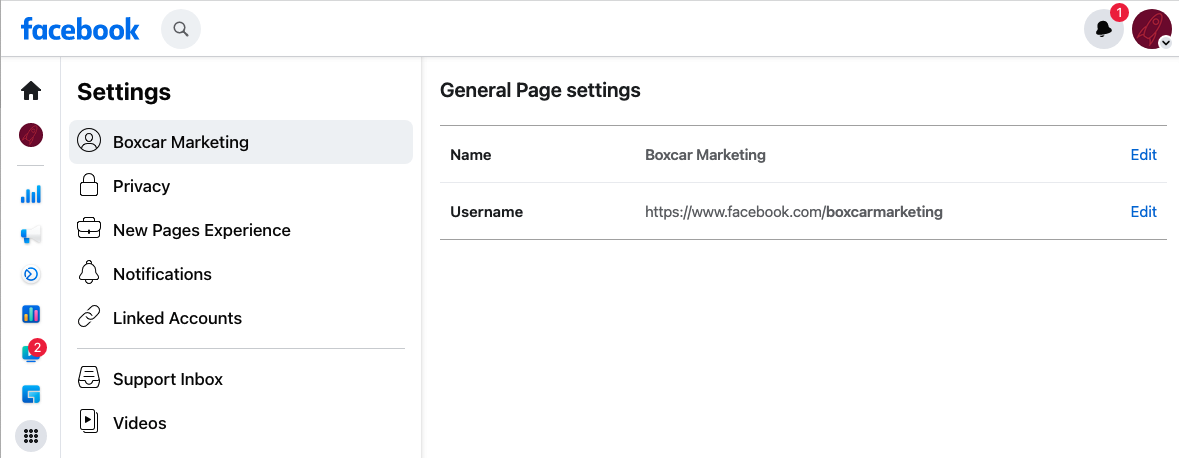 how to change your facebook page name