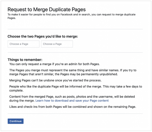 How to Merge Facebook Pages